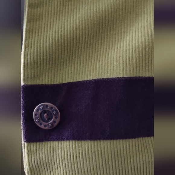 Upcycled One of A Kind Corduroy and Velvet lined Jacket with Sequin Detail - Picture 4 of 5